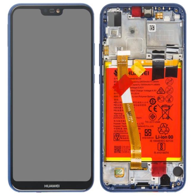 Huawei P20 Lite LCD Assembly in Blue WITH FRAME (Service Pack With Battery)