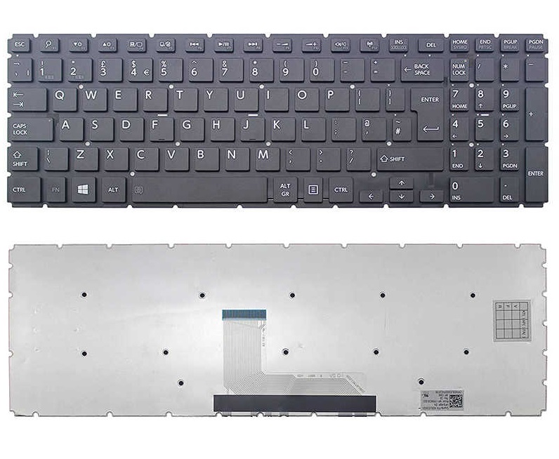 Toshiba L50-B/C L55-B S50-B Keyboard in Black