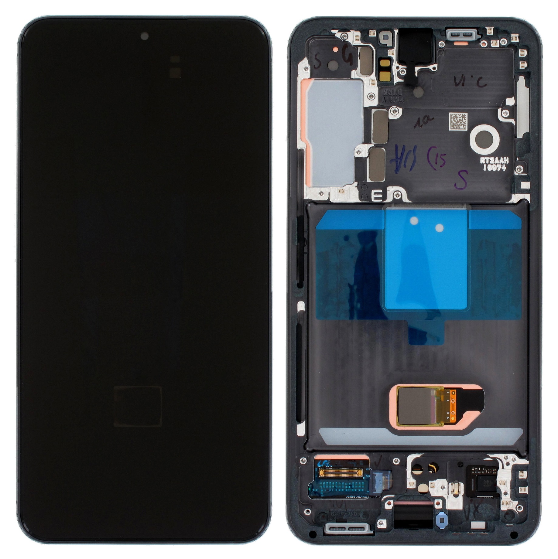 Galaxy S22 S901 LCD Assembly with Frame in Black (ServicePack)