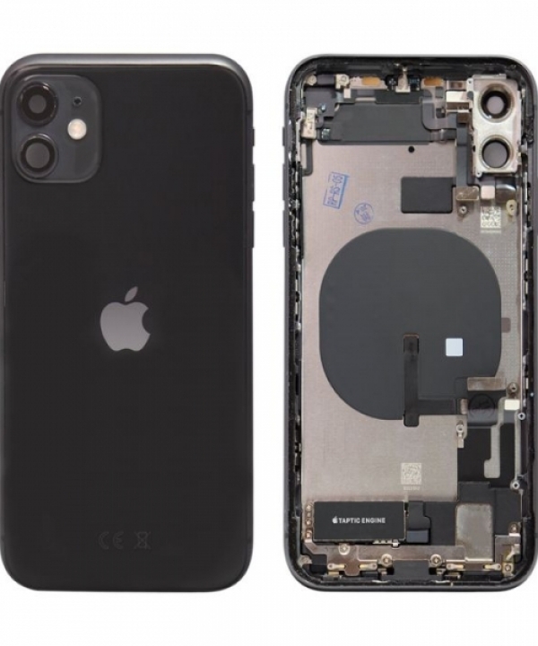 iPhone 11 Back Housing with Small Parts in Black
