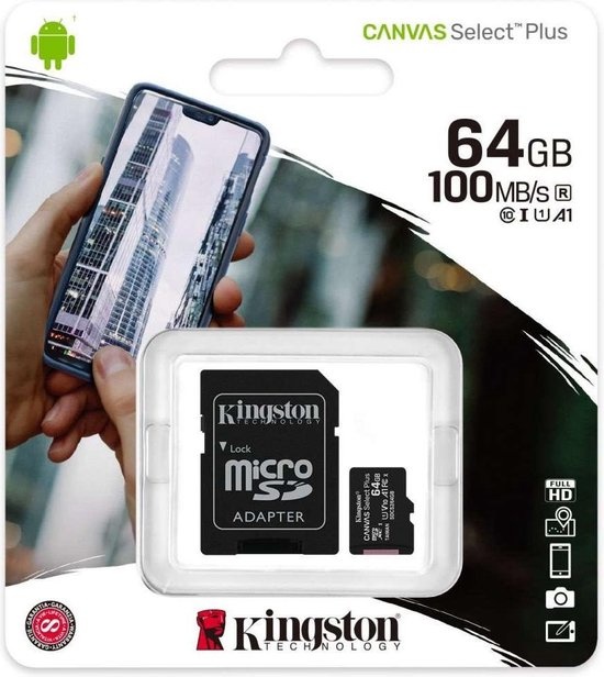 Kingston 64GB Mirco SD Card with Adapter Class 10