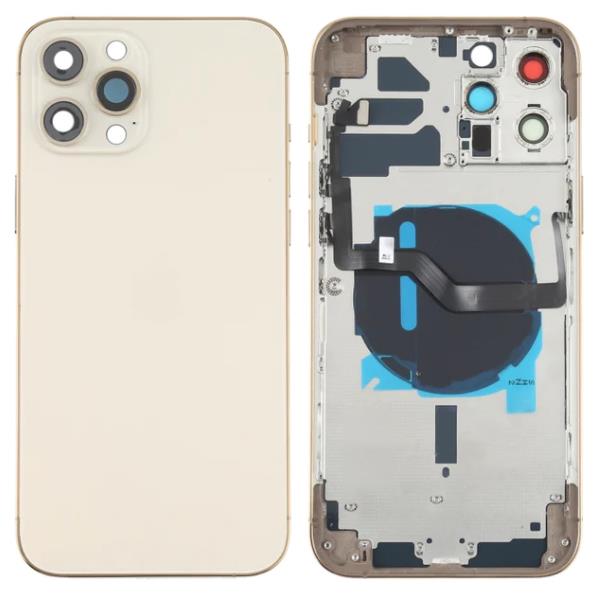 iPhone 12 Pro Max Housing with Power and Volume Flex Black Gold