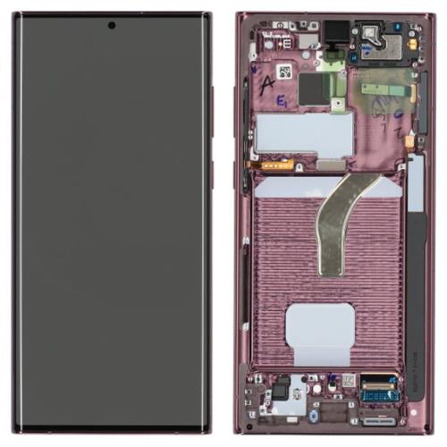 Galaxy S22 Ultra S908 LCD Assembly with Frame in Purple(ServicePack)