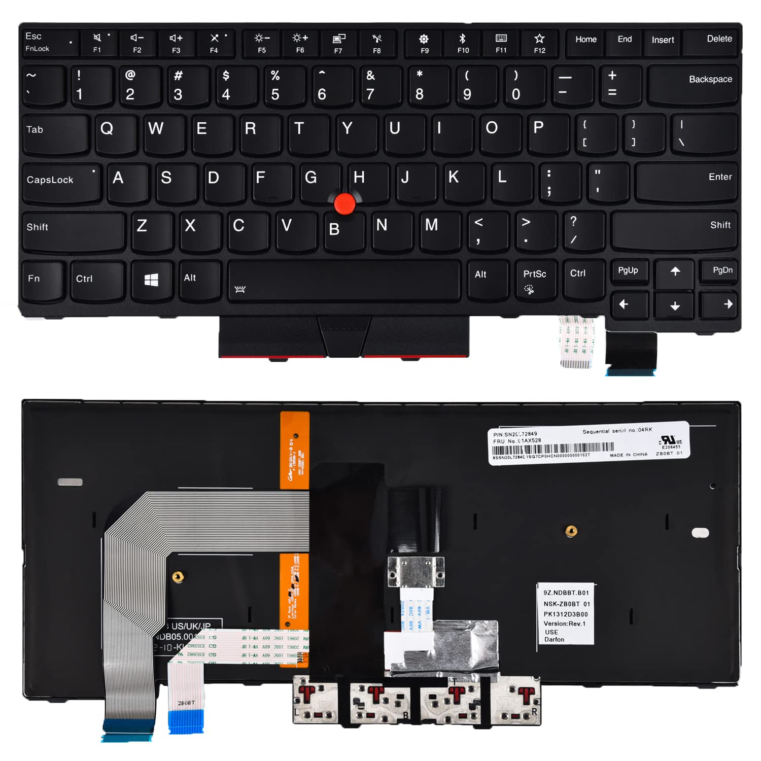 Lenovo Thinkpad T470 T480 A475 A485 Laptop with Backlight US Keyboard