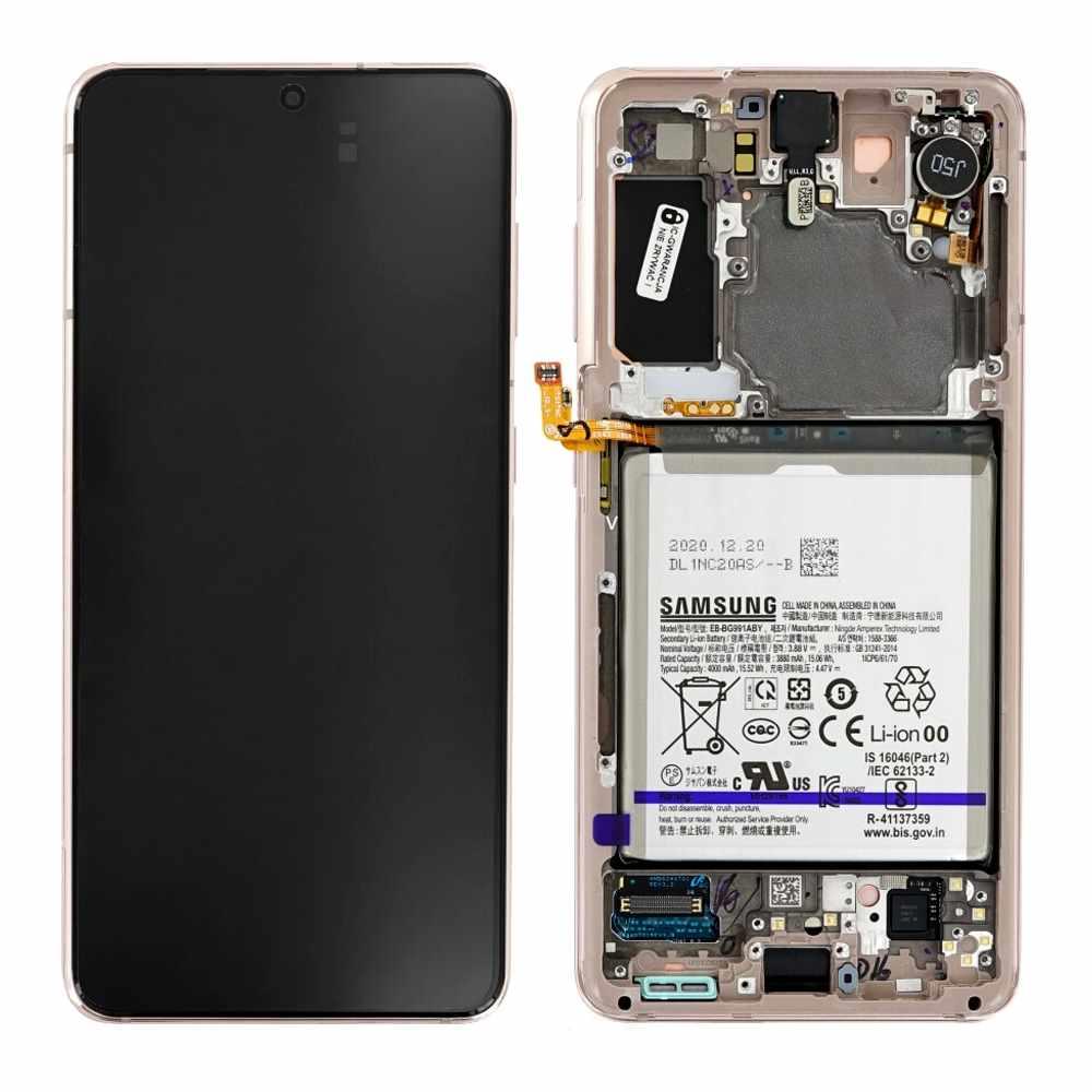 Used Galaxy S21 LCD Assembly in Violet (with battery and front camera)