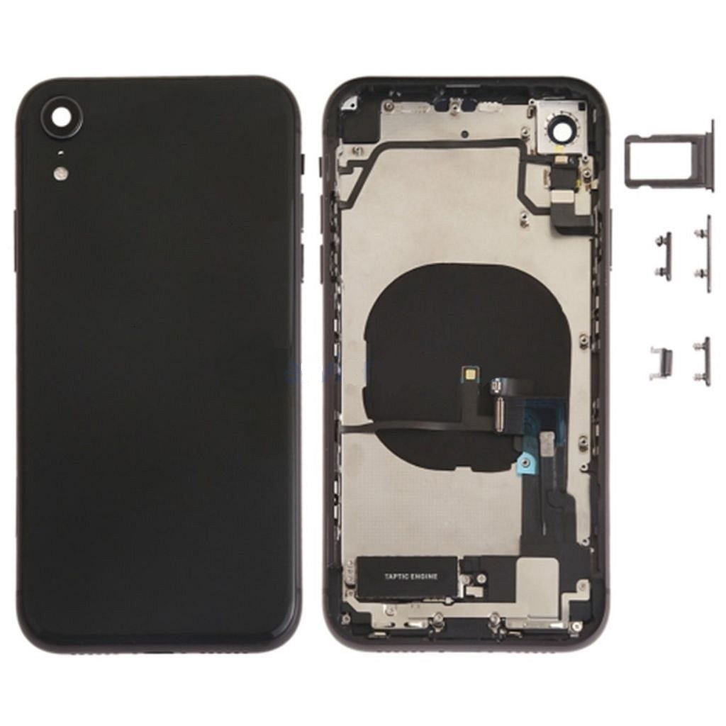 iPhone XR Back Housing with Small Parts in Black