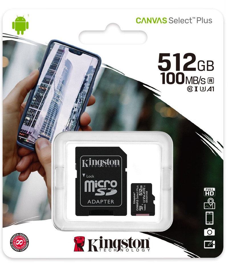 Kingston 512GB Mirco SD Card with Adapter Class 10