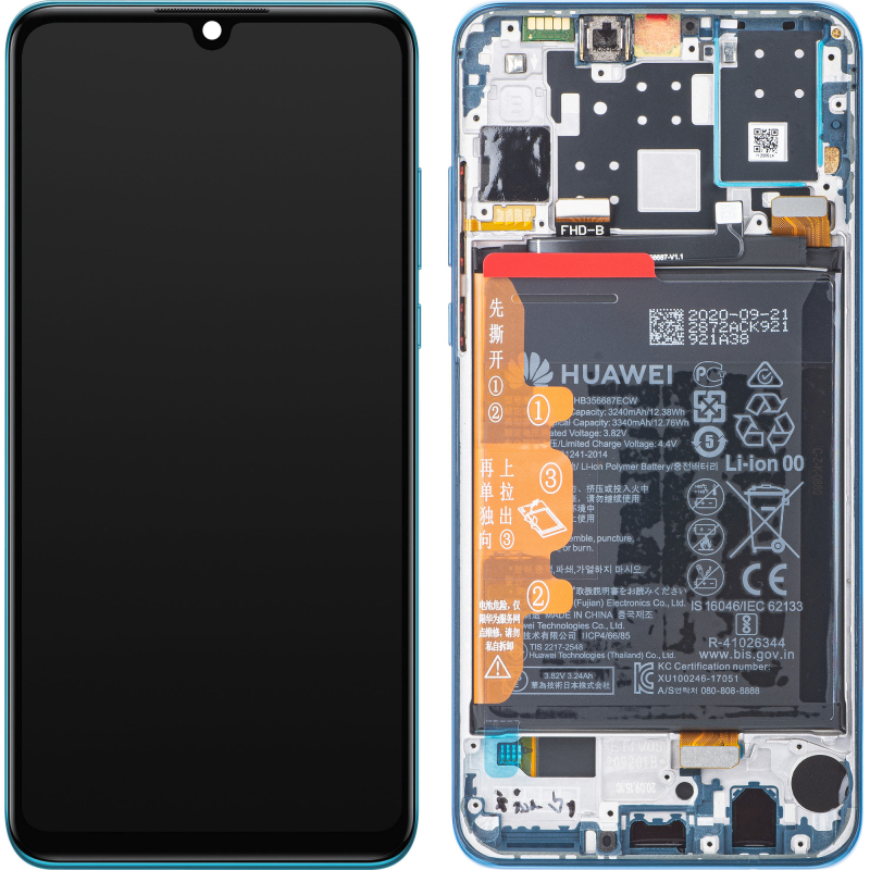 Huawei P30 Lite LCD Assembly with Frame in Blue(ServicePack)