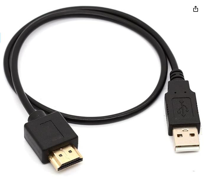 USB 2.0 Type A Male to HDMI Male Charging Converter (Only for Charging) (50 cm)