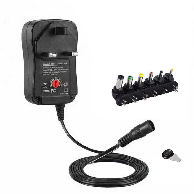 Universal power adaptor voltage supply 3V-12V plug 30W charger