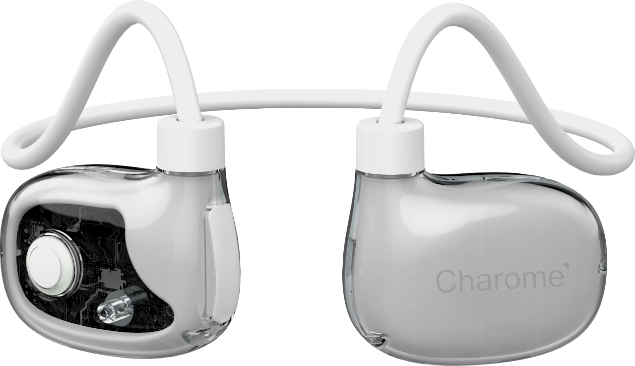 Charome A28 Crystal Neckband Wireless Headset in White