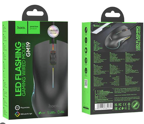 Hoco GM19 Wired Gaming Mouse in Black