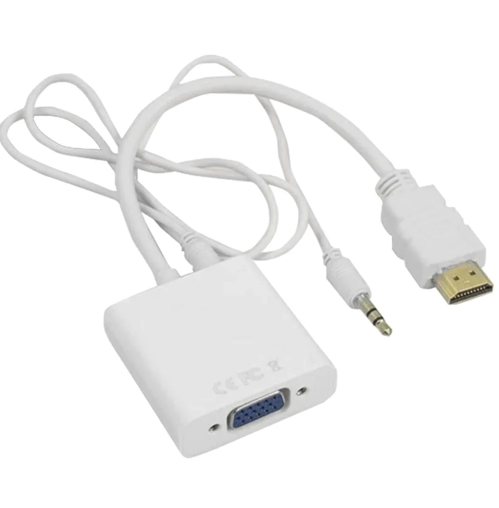 HDMI Male to VGA Femal Adapter in White