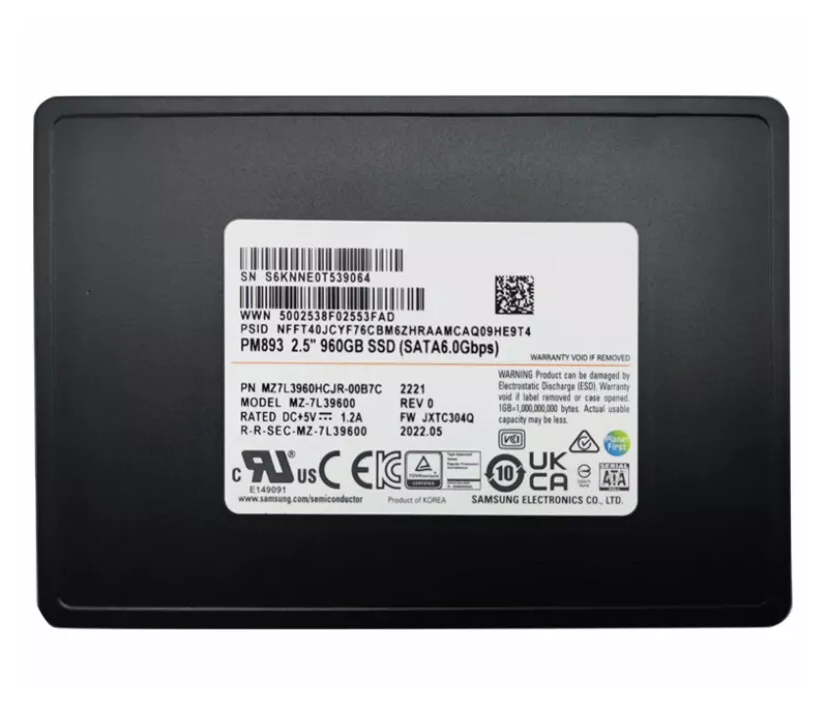 Samsung PM893 2.5" 960GB SATA III 6Gb/s TLC Solid State Drive