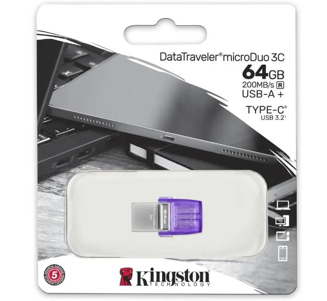 Kingston Technology DataTraveler MicroDuo 3C 64GB USB-C USB-A