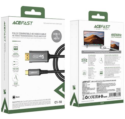 Acefast Acefast C1-10 USB-C to HDTV (1.8m) Black USB-C to HDTV (1.8m) Black