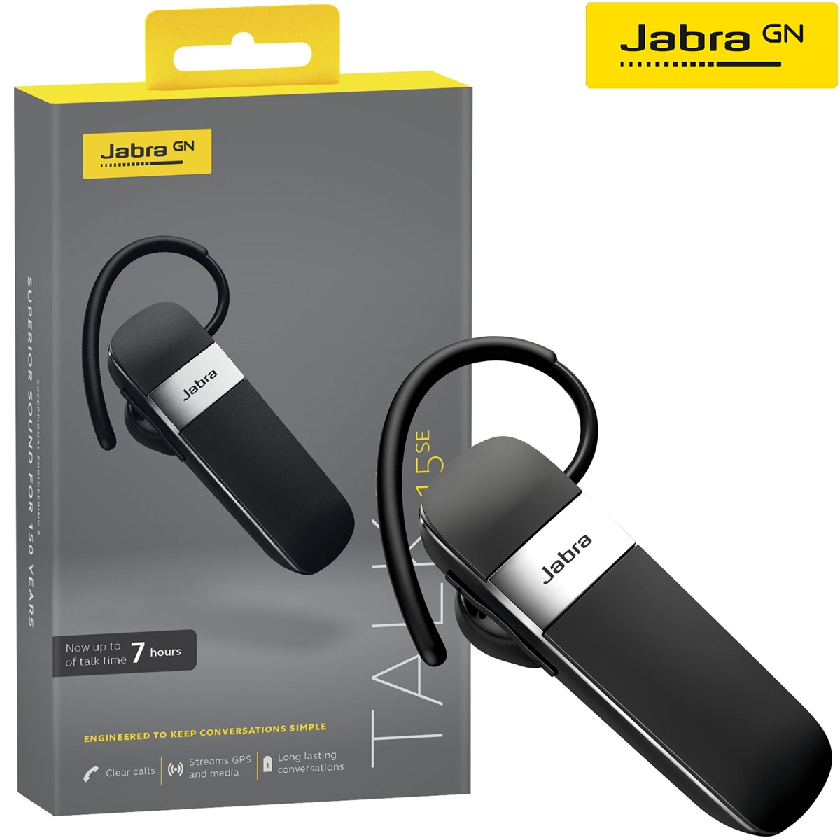 Jabra (Talk 15 SE) Mono In Ear Bluetooth Earphone (Black)